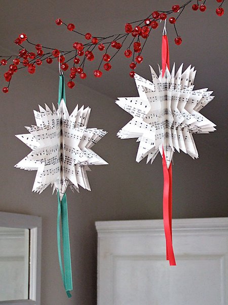 3D Sheet Music Star Ornament