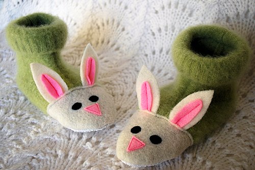 Fuzzy Bunny Slippers from Sweaters