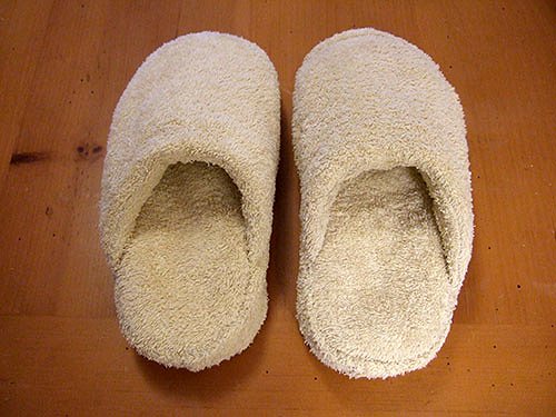 Recyled Towel and Flip-Flop Slippers