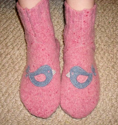  Wool Felt Sweater Slipper Sock Tutorial and Pattern