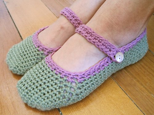 Crochet Mary Jane Slippers