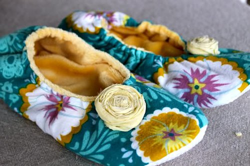 Ribbon Topped Slippers