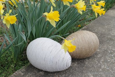 Large Twine Wrapped Easter Eggs