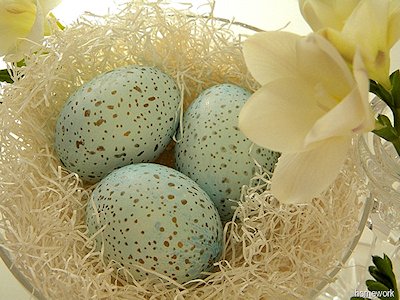 Dyed and Speckled Easter Eggs