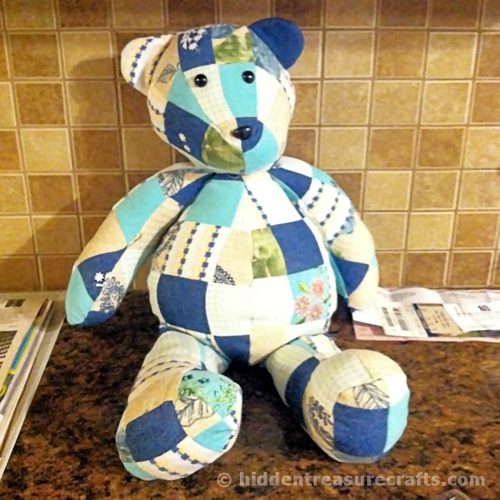 teddy bear made from grandpa's shirt