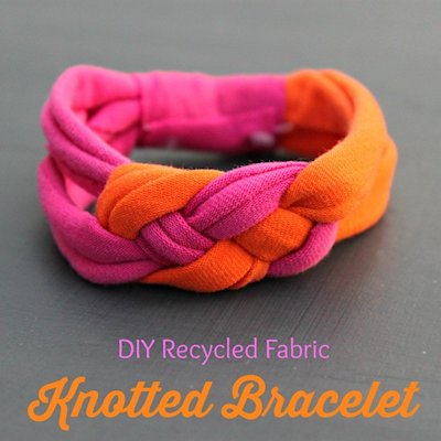 Knotted Bracelet Made from Recycled Fabric