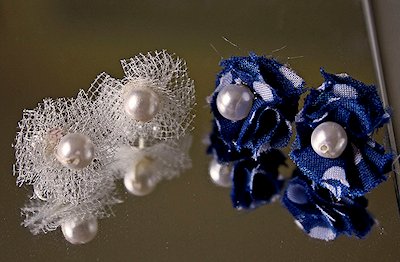 Fabric Flower Earrings