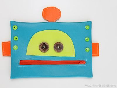 Robot Zipper Mouth Pencil Case