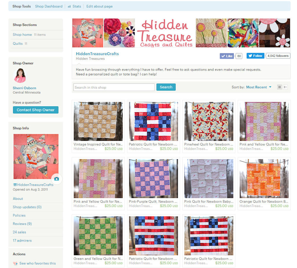 A Collection of Mini Quilts and my Etsy store