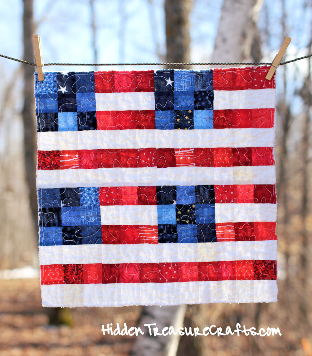 Patriotic Quilt for Newborn Baby Photography Prop