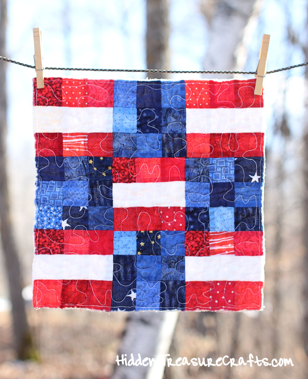 Patriotic Quilt for Newborn Baby Photography Prop