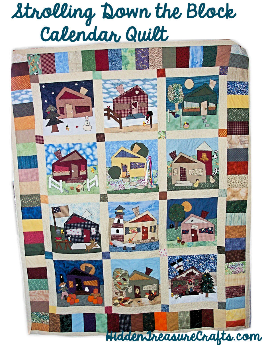 Strolling Down the Block Calendar Quilt Hidden Treasure Crafts and