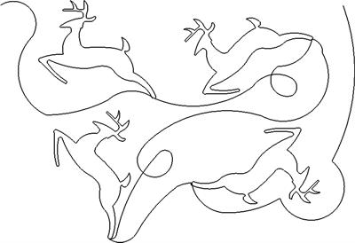 Deer Jumping Pano