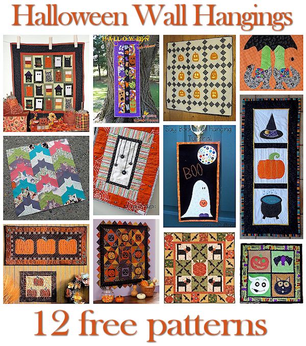 12 Halloween Wall Hanging Quilt Patterns Hidden Treasure Crafts And Quilting