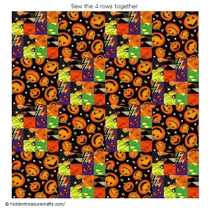 Simple Sixteen Patch Halloween Quilt | Hidden Treasure Crafts and Quilting