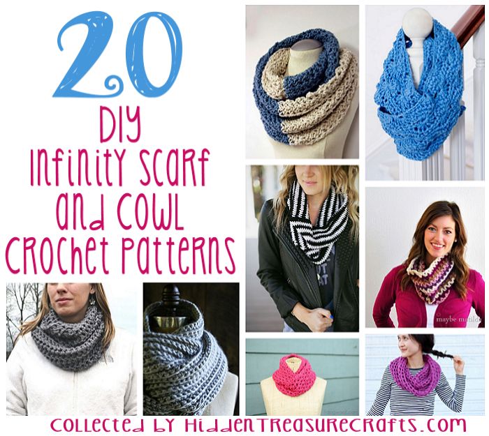 20 DIY Infinity Scarf and Cowl Crochet Patterns | Hidden Treasure ...